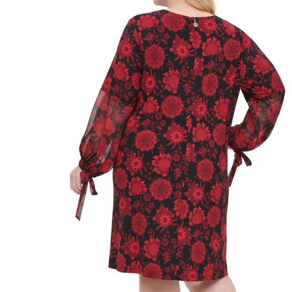 Tommy Hilfiger Long Sheer Balloon Sleeve Dress - Picture 12 of 12